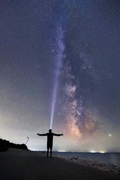 Worshiping Jesus looking at space - Creation Inspiration